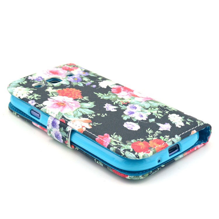 Beautiful Colorful Flowers Wallet Leather Phone Case Stand for Samsung Galaxy S3 I9300-4