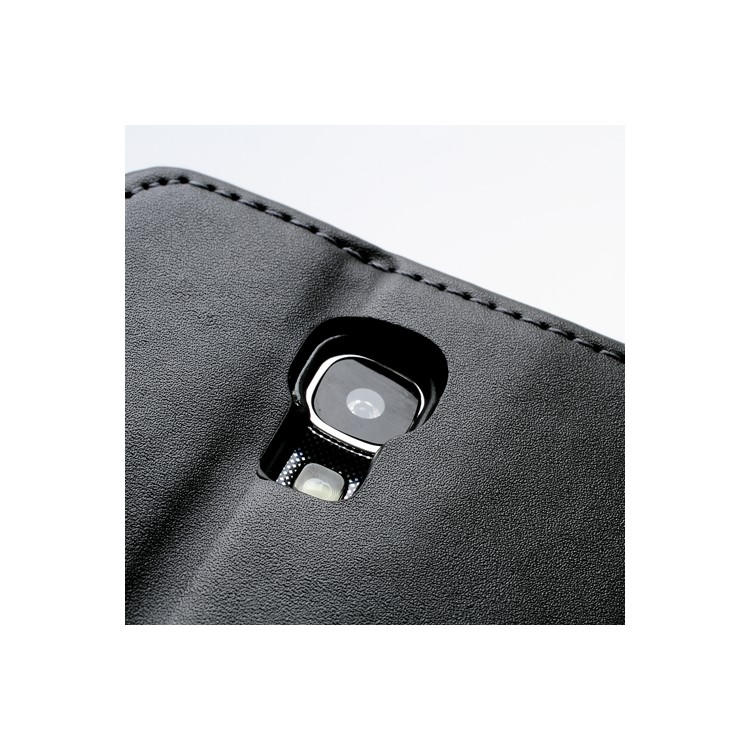 Genuine Split Leather Diary Case w/ Stand for Samsung Galaxy S IV S4 i9500 i9505 - Black-7
