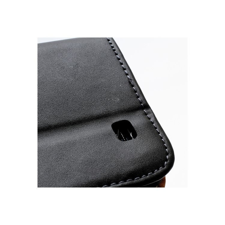 Genuine Split Leather Diary Case w/ Stand for Samsung Galaxy S IV S4 i9500 i9505 - Black-8