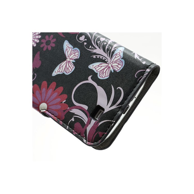Butterfly & Flower Card Slot Leather Stand Case Shell for Samsung Galaxy S4 i9500 i9502-10