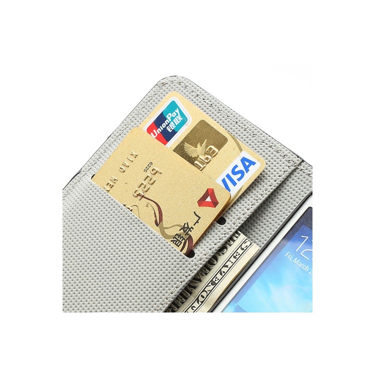 Butterfly & Flower Card Slot Leather Stand Case Shell for Samsung Galaxy S4 i9500 i9502-11