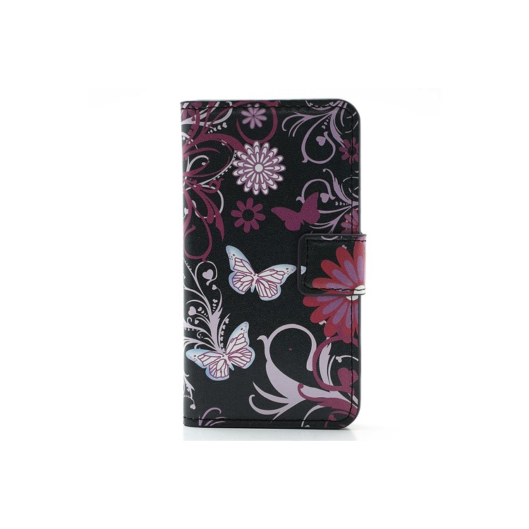 Butterfly & Flower Card Slot Leather Stand Case Shell for Samsung Galaxy S4 i9500 i9502-3