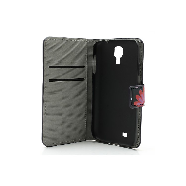 Butterfly & Flower Card Slot Leather Stand Case Shell for Samsung Galaxy S4 i9500 i9502-7