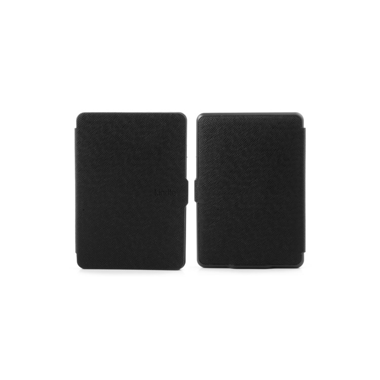 Cross Textured Folio PU Leather Case for Amazon Kindle Paperwhite - Black-1
