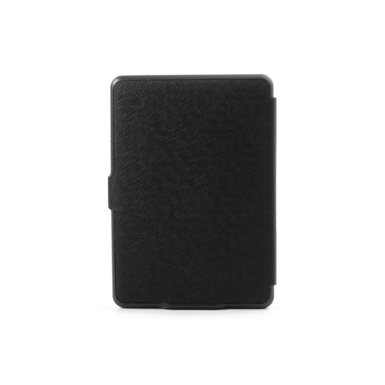 Cross Textured Folio PU Leather Case for Amazon Kindle Paperwhite - Black-2
