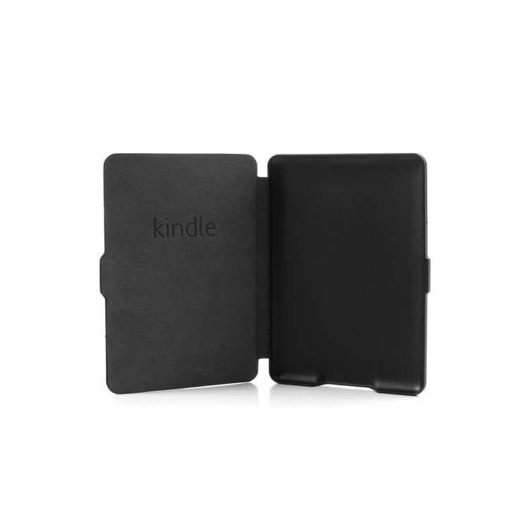 Cross Textured Folio PU Leather Case for Amazon Kindle Paperwhite - Black-3