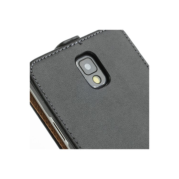 Genuine Split Leather Vertical Flip Case for Samsung Galaxy Note 3 N9005 N9002 N9000 - Black-9