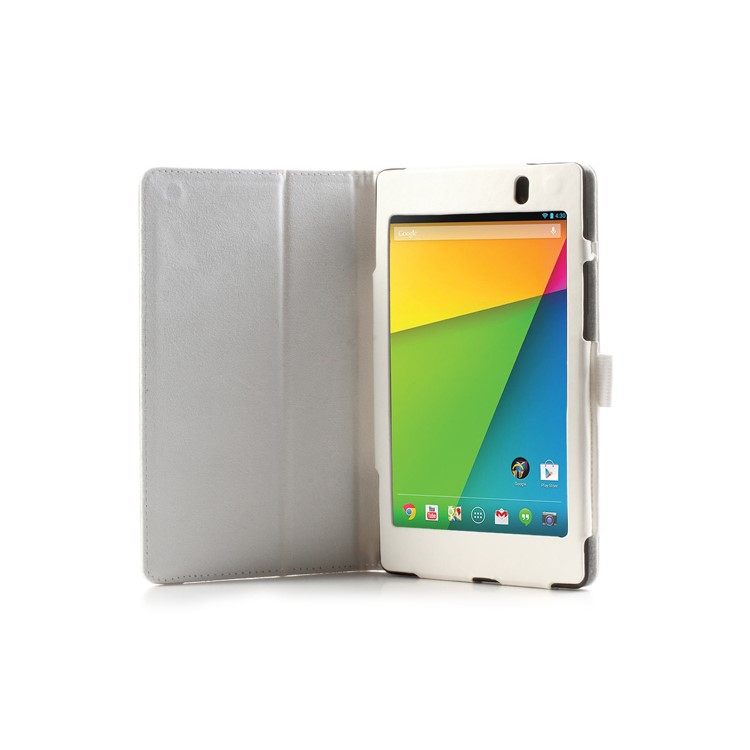 White for Asus Google Nexus 7 (2013) II 2nd Generation Crazy Horse Leather Stand Case-4