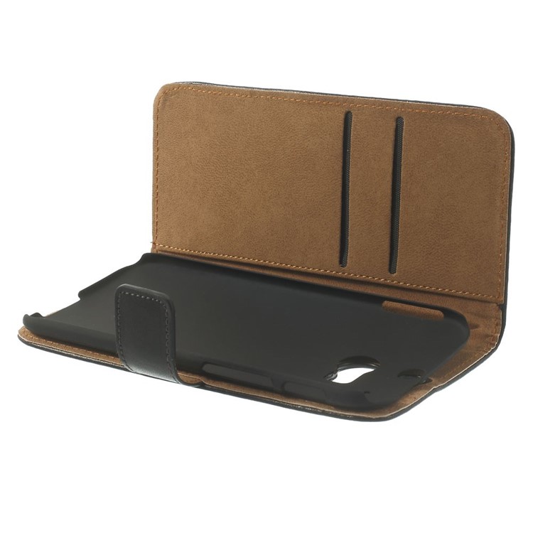 Genuine Split Leather Skin Wallet Case for HTC One M8 w/ Stand-6