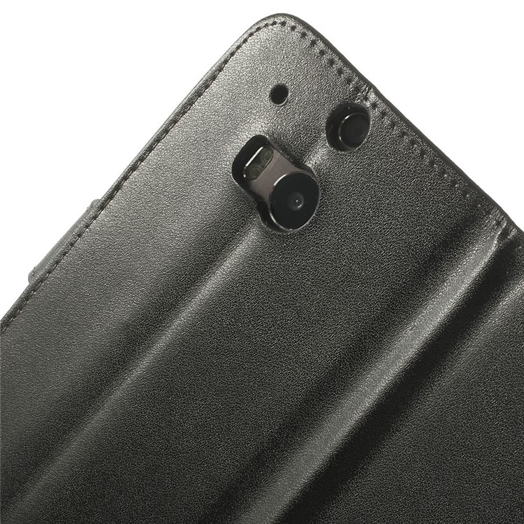 Genuine Split Leather Skin Wallet Case for HTC One M8 w/ Stand-8