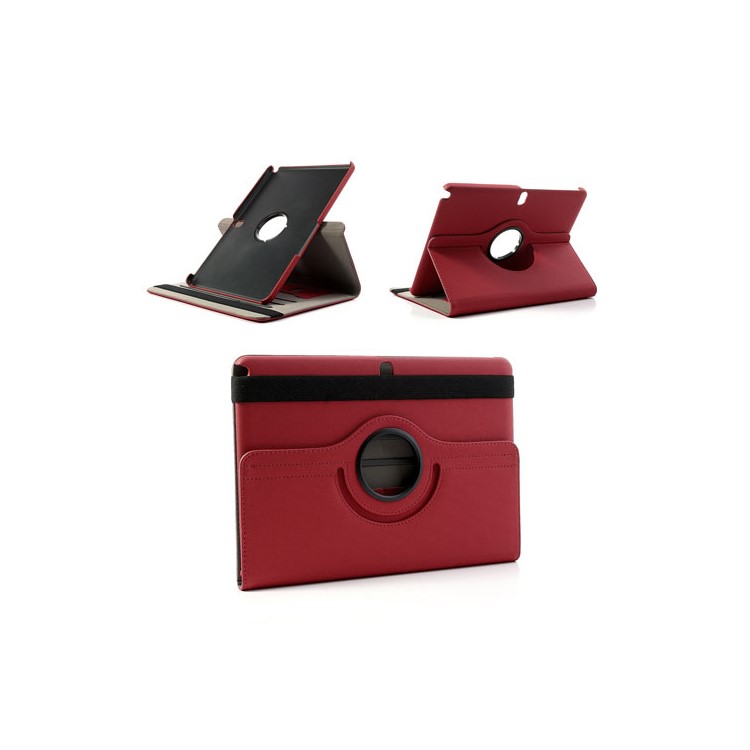 

360 Degree Rotary Leather Case w/ Stand for Samsung Galaxy Note 10.1 (2014 Edition) SM-P600 - Red