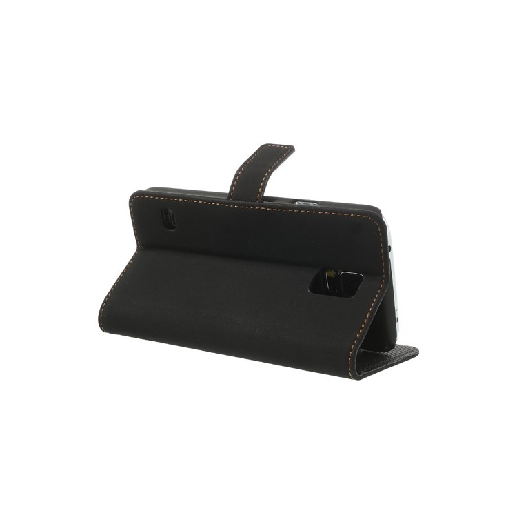 Retro Style Wallet Leather Stand Case Cover for Samsung Galaxy S5 G900F - Black-5