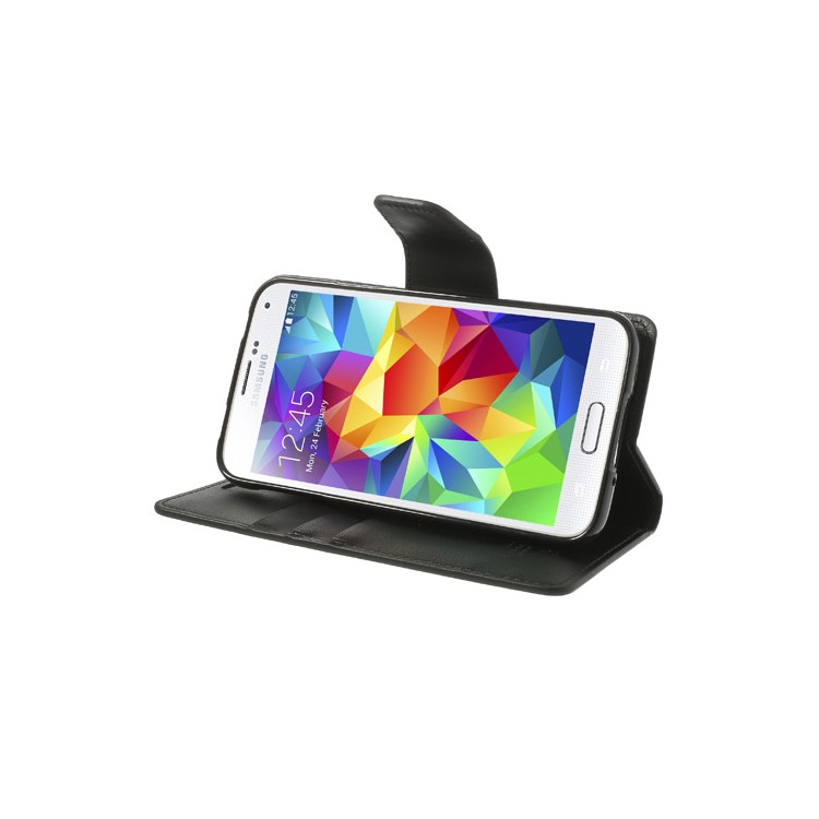 Mercury Sonata Diary Leather Case for Samsung Galaxy S5 G900 - Black-4