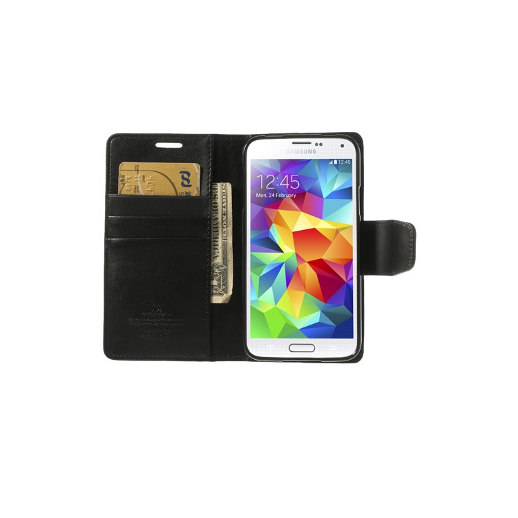 Mercury Sonata Diary Leather Case for Samsung Galaxy S5 G900 - Black-6