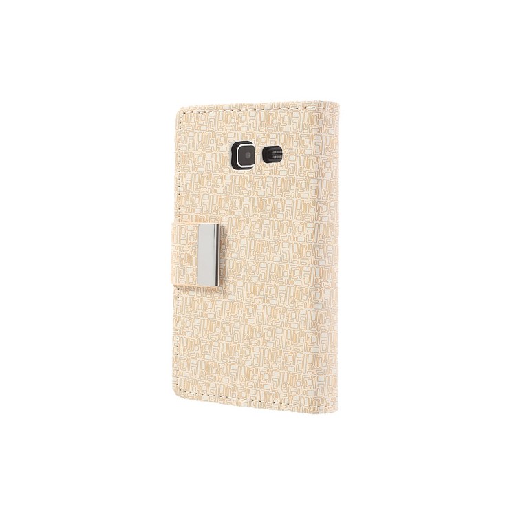 Maze Pattern Wallet Leather Stand Cover for Samsung Galaxy Trend Lite S7390 S7392 - White-2
