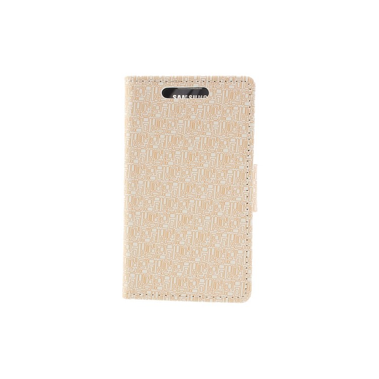 Maze Pattern Wallet Leather Stand Cover for Samsung Galaxy Trend Lite S7390 S7392 - White-3