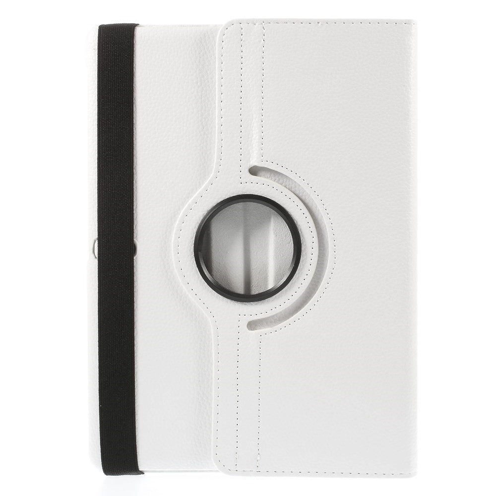 Cubierta de Cuero Inteligente Litchi de Soporte Rotativo Para Samsung Galaxy Tab S 10.5 T800 - Blanco