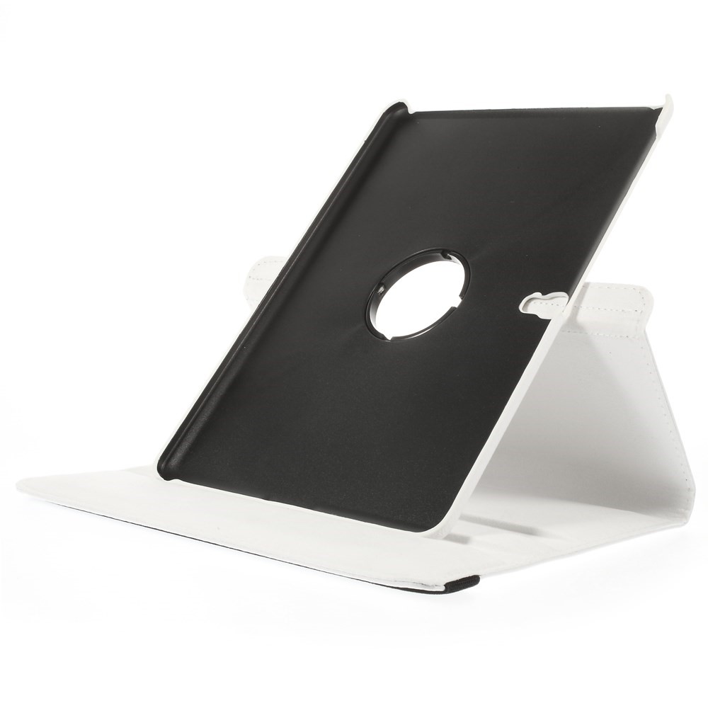 Cubierta de Cuero Inteligente Litchi de Soporte Rotativo Para Samsung Galaxy Tab S 10.5 T800 - Blanco