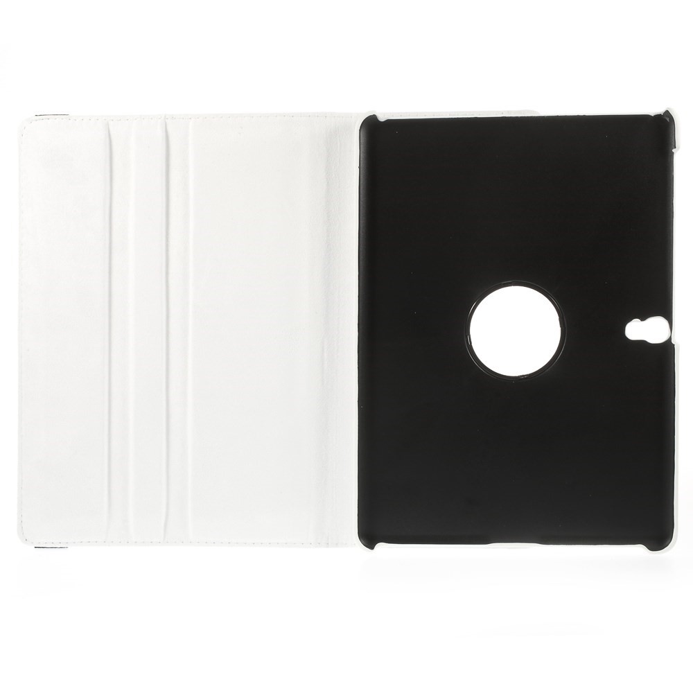 Cubierta de Cuero Inteligente Litchi de Soporte Rotativo Para Samsung Galaxy Tab S 10.5 T800 - Blanco