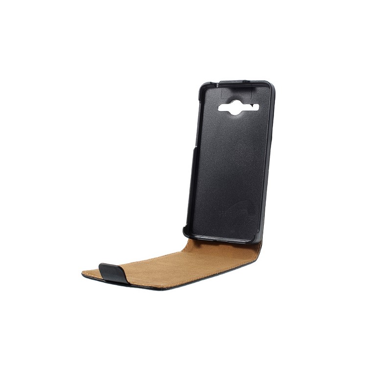 Genuine Split Leather Vertical Flip Case for Huawei Ascend Y530 / C8813 - Black-2