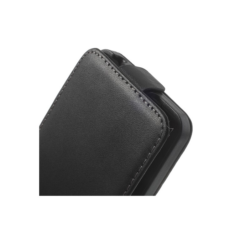 Genuine Split Leather Vertical Flip Case for Huawei Ascend Y530 / C8813 - Black-3