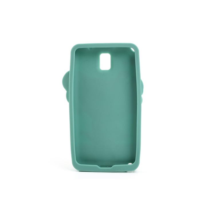 For Samsung Galaxy Note 3 N9005 Cartoon Elephant Lady Silicone Skin Case - Cyan