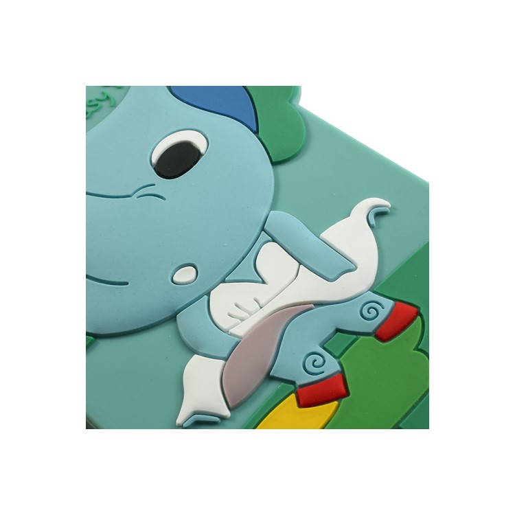 For Samsung Galaxy Note 3 N9005 Cartoon Elephant Lady Silicone Skin Case - Cyan