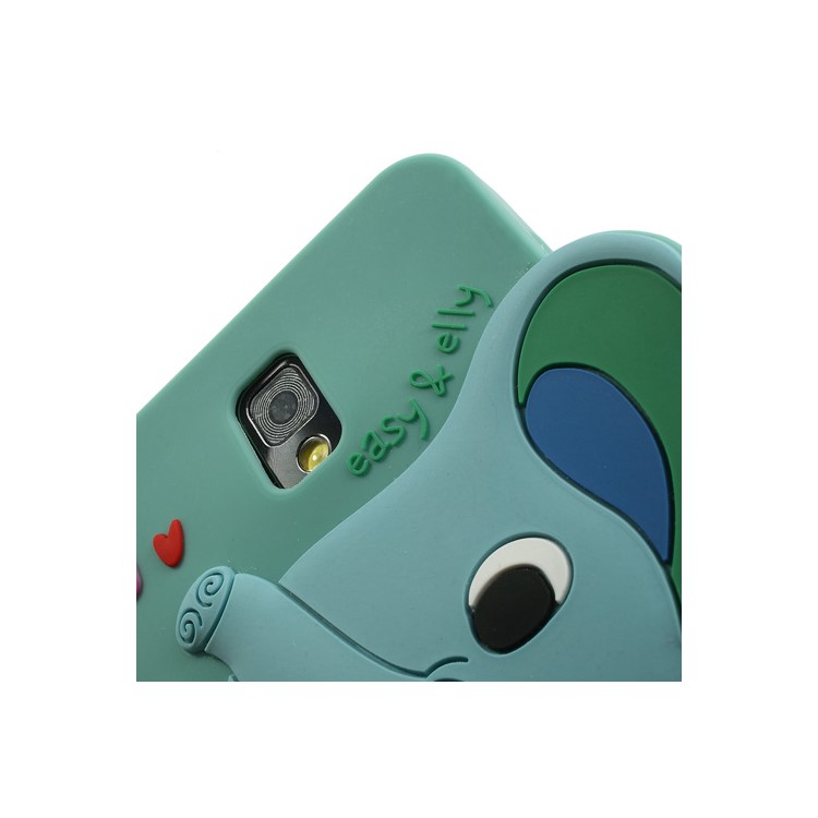 For Samsung Galaxy Note 3 N9005 Cartoon Elephant Lady Silicone Skin Case - Cyan