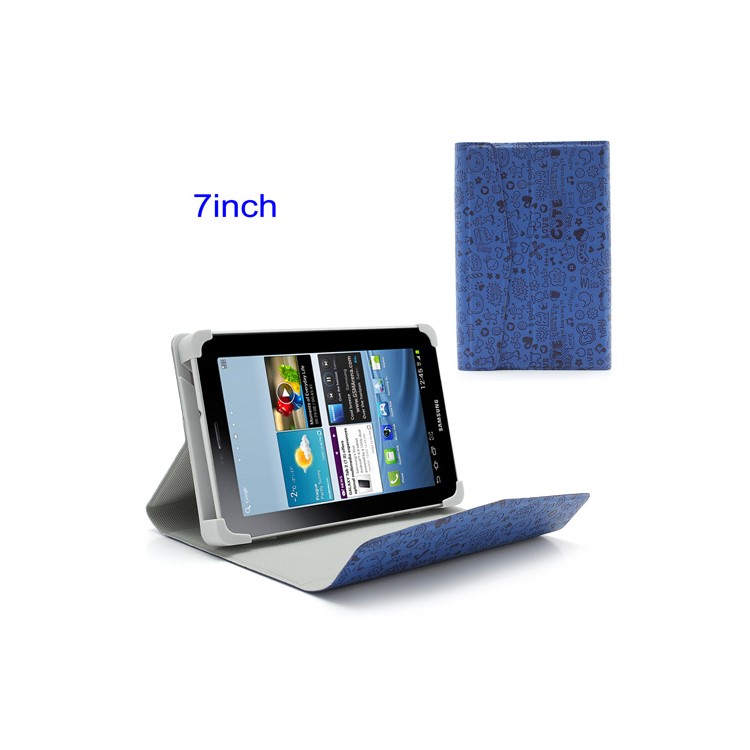 Blue Cute Cartoon 7-inch Tablet PC Magnetic Leather Case Stand Holder-1