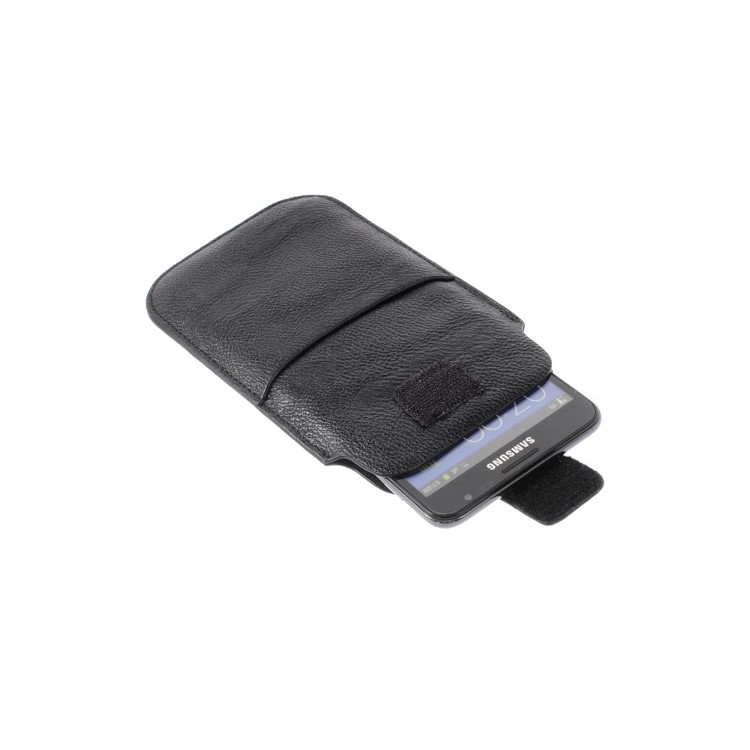 Black Card Slot Leather Pouch Case for Samsung Galaxy S5 G900 I9200 I9150 I9152 N7100 N9000 Etc, Size: 17.8 x 10.5cm-5