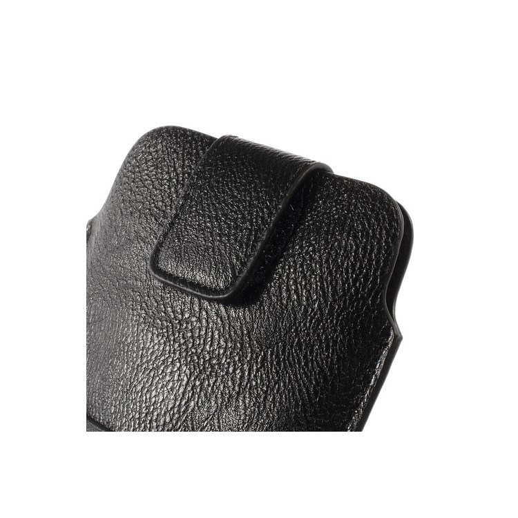 Black Card Slot Leather Pouch Case for Samsung Galaxy S5 G900 I9200 I9150 I9152 N7100 N9000 Etc, Size: 17.8 x 10.5cm-6