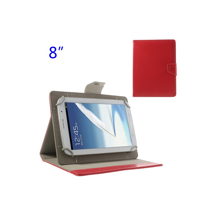 Universal Crazy Horse Leather Stand Cover for iPad Mini 2 / Samsung N5100 N5110 8-inch Tablet PC - Red