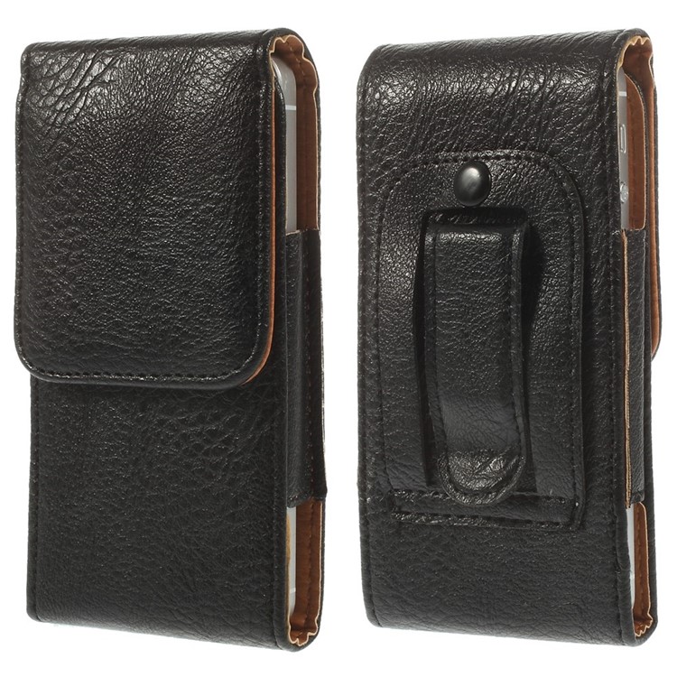 Elephant Skin Leather Magnetic Belt Pouch Bag for iPhone 4 4s Nokia Lumia 520, Size: 12 x 6.4 x 1.6cm - Black-1