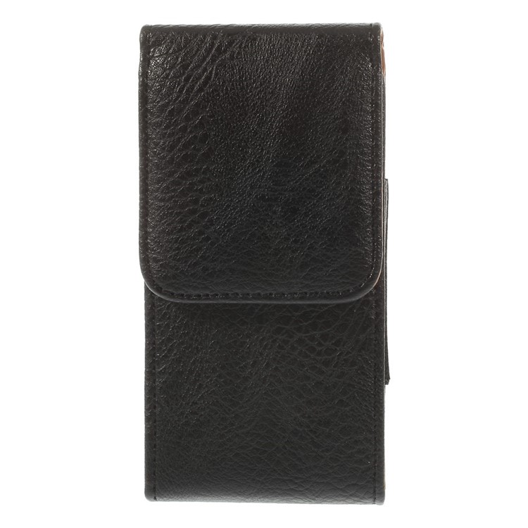 Elephant Skin Leather Magnetic Belt Pouch Bag for iPhone 4 4s Nokia Lumia 520, Size: 12 x 6.4 x 1.6cm - Black-2