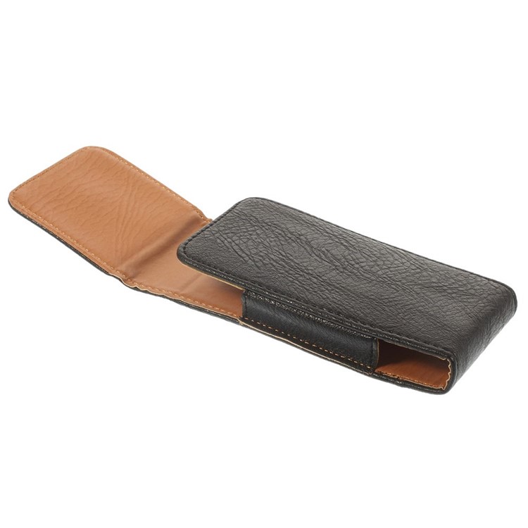 Elephant Skin Leather Magnetic Belt Pouch Bag for iPhone 4 4s Nokia Lumia 520, Size: 12 x 6.4 x 1.6cm - Black-3