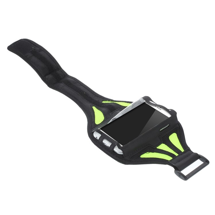 Green Sweat-absorbent Mesh Gym Sports Armband Case for iPhone 6 4.7 inch / Samsung Galaxy S5 G900 / S4 I9500 Etc.-4