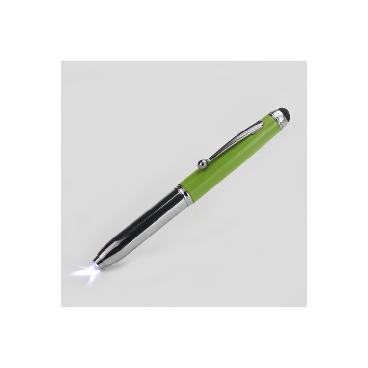 3 in 1 Stylus w/ LED Flashlight Ballpoint Pen for iPhone iPad iPod Samsung HTC LG Nokia - Green-2