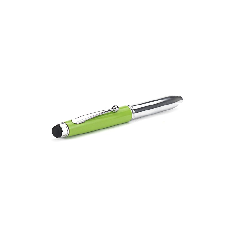 3 in 1 Stylus w/ LED Flashlight Ballpoint Pen for iPhone iPad iPod Samsung HTC LG Nokia - Green-3