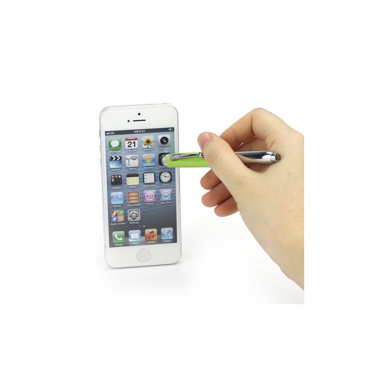 3 in 1 Stylus w/ LED Flashlight Ballpoint Pen for iPhone iPad iPod Samsung HTC LG Nokia - Green-6