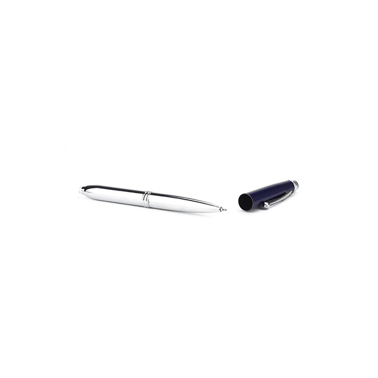 3 in 1 Stylus Touch Pen w/ Ballpoint Pen LED Flashlight for iPhone iPad iPod Samsung HTC LG Nokia - Dark Blue-4