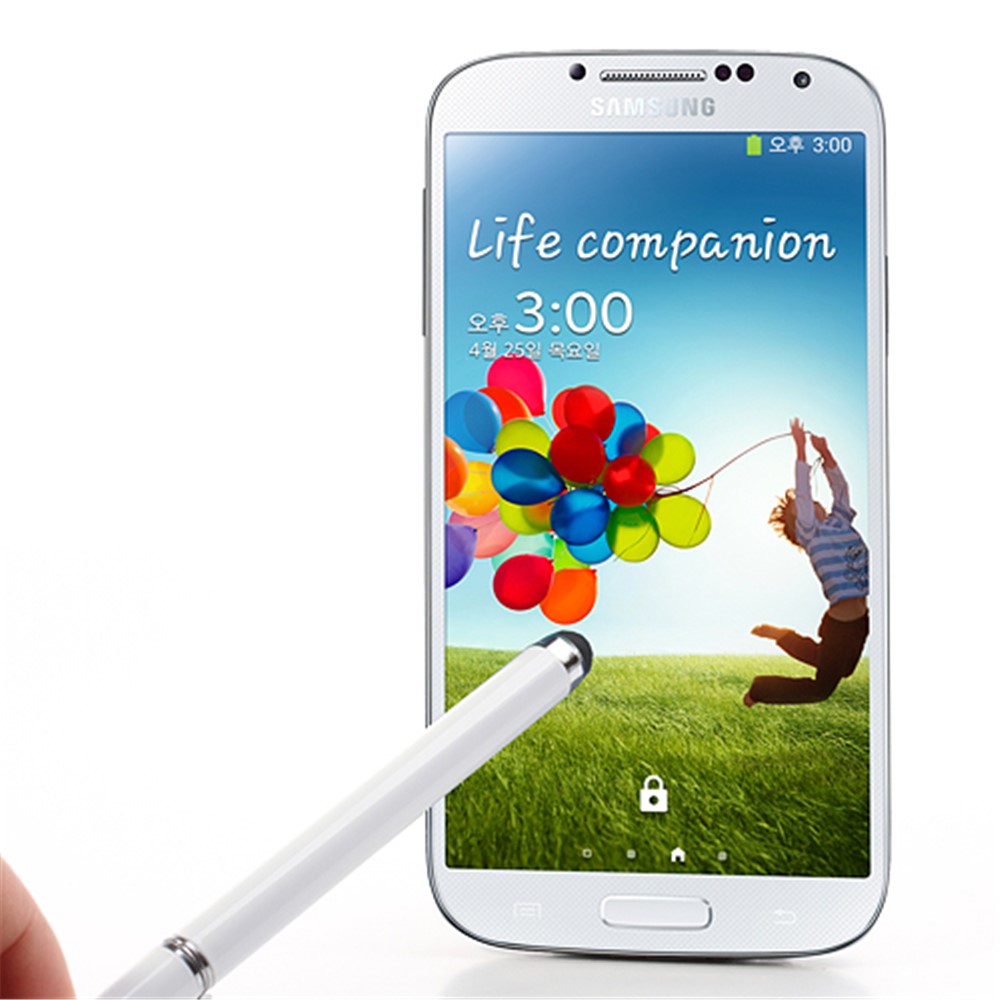 White Ball Point Pen Stylus for iPhone iPad Samsung with Capacitive Touch Screen-4