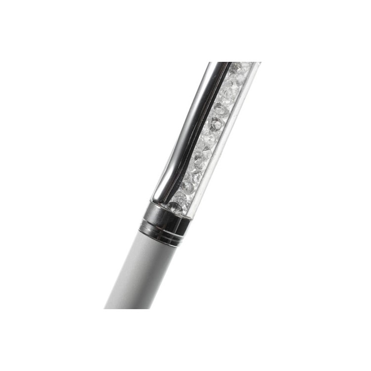 White Bling Flowing Crystal Capacitive Touch Stylus & Ballpoint Pen for iPhone iPad Samsung LG Huawei-4