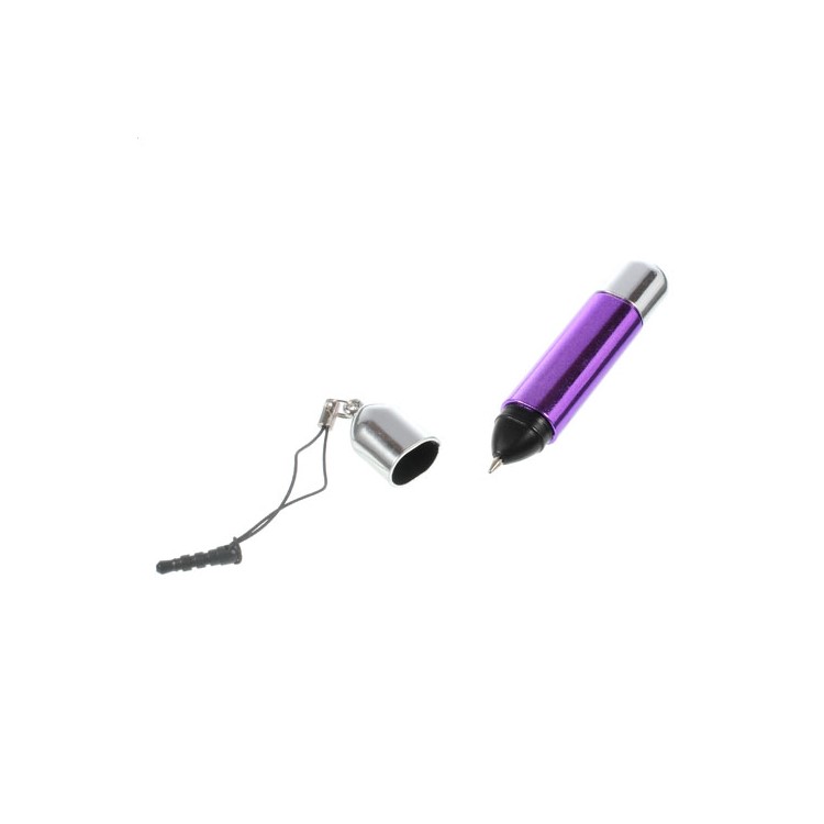 Short Stick Shaped Capacitive Touch Screen Stylus & Ballpoint Pen & Anti-dust Plug - Purple-2