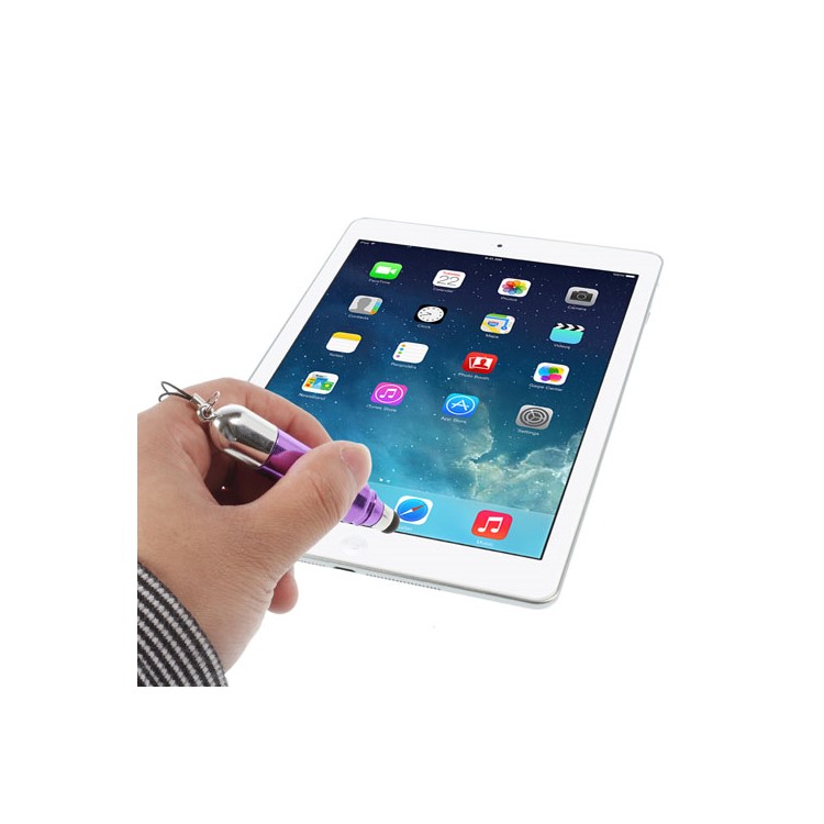 Short Stick Shaped Capacitive Touch Screen Stylus & Ballpoint Pen & Anti-dust Plug - Purple-3