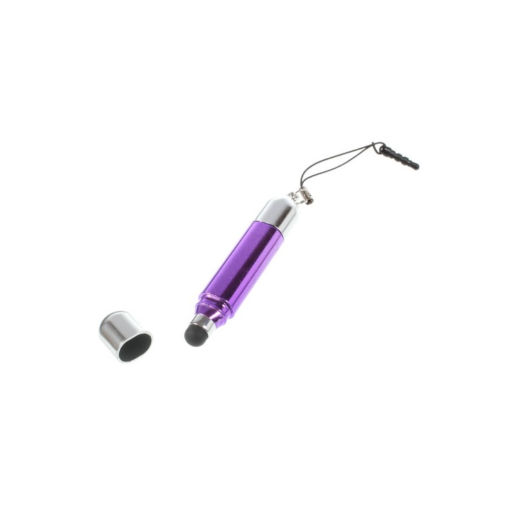 Short Stick Shaped Capacitive Touch Screen Stylus & Ballpoint Pen & Anti-dust Plug - Purple-5
