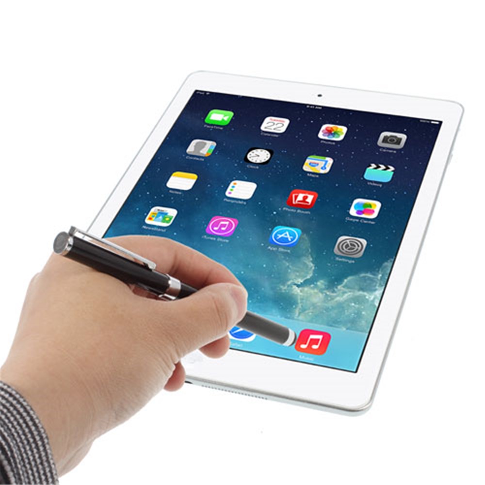 Black Multi-functional Ballpoint & Stylus Pen for Capacitive Touch Screen Devices 14cm-3