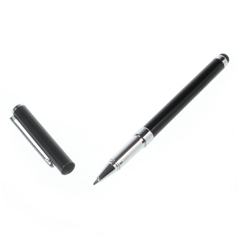 Esferográfica Multi-funcional Preta & Caneta Stylus Para Dispositivos De Tela De Toque Capacitive 14cm-5