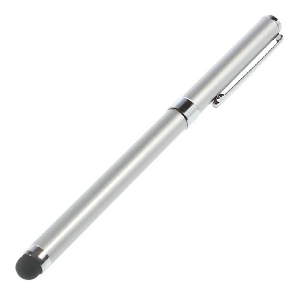 Silver Multi-functional Ballpoint & Stylus Pen for Capacitive Touch Screen Devices 14cm-2