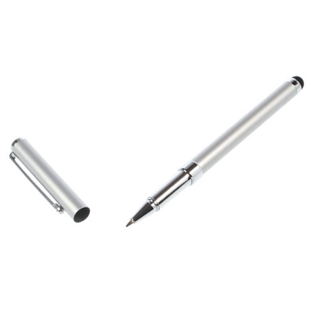 Silver Multi-functional Ballpoint & Stylus Pen for Capacitive Touch Screen Devices 14cm-5