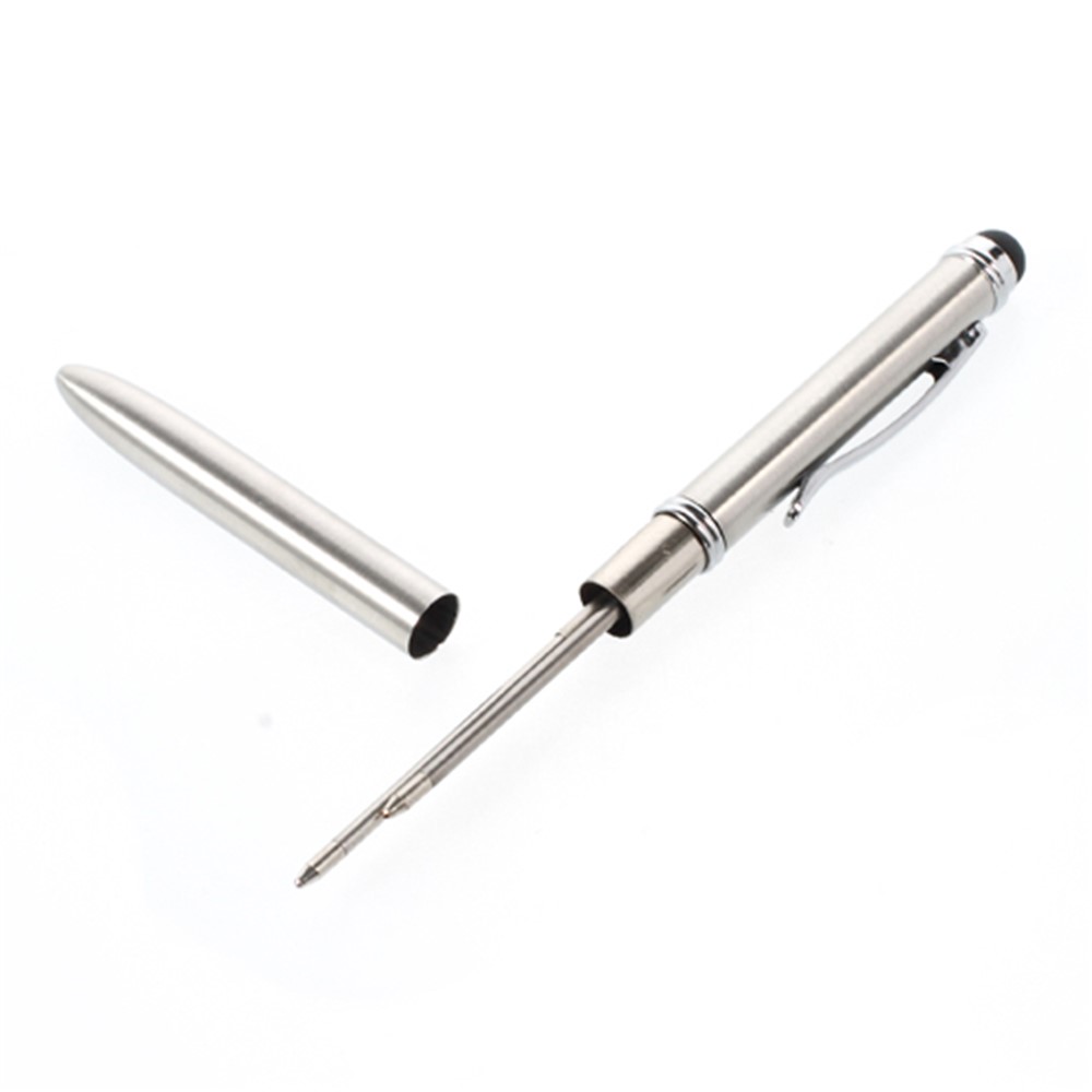 Two-color Ink Ballpoint & Stylus Pen for All Capacitive Touch Screen Devices - Silver-6